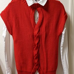 Anne Fontaine red woven 4-looks-in-1 sweater, size S